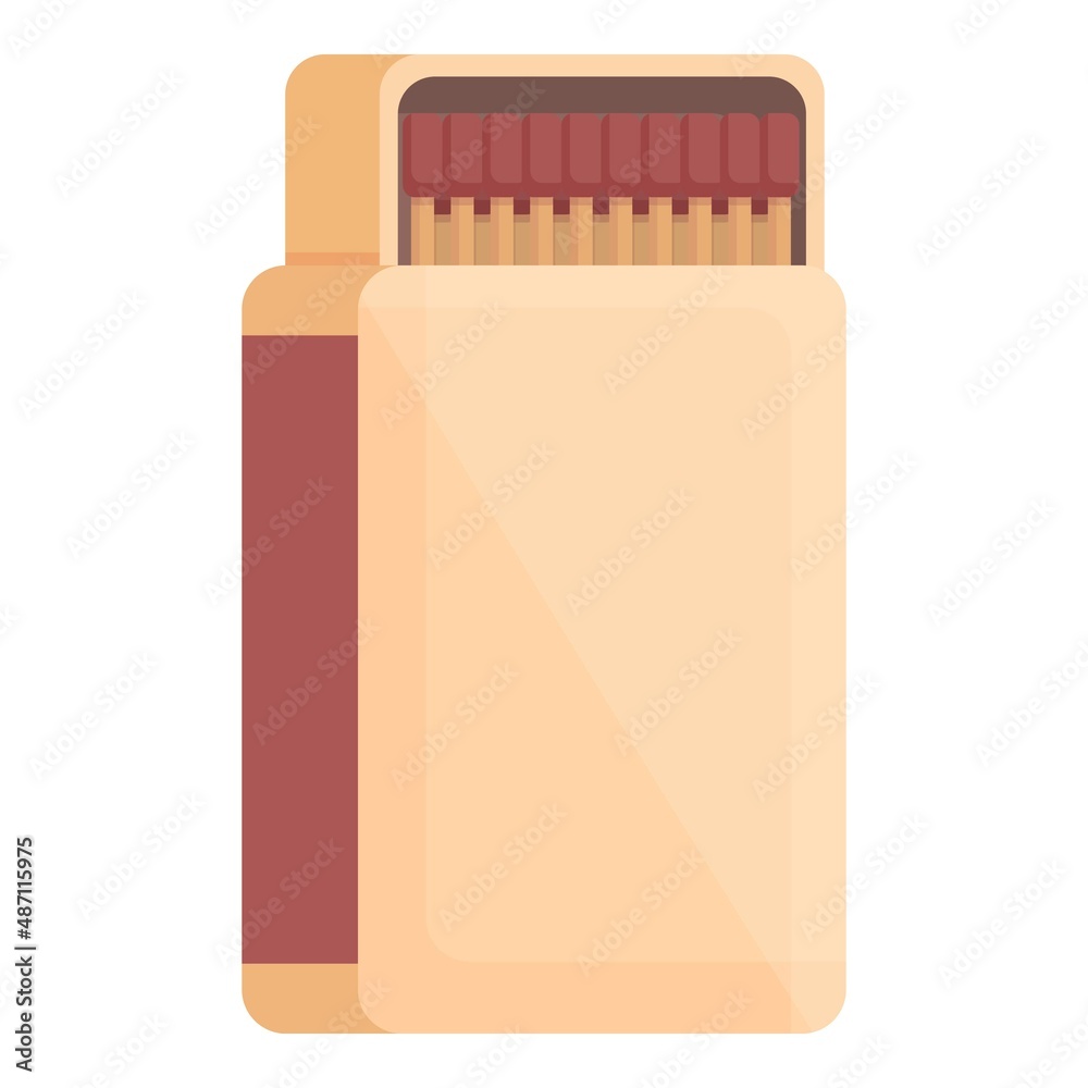 Matchbox icon cartoon vector. Cigar smoke. Nicotine leaf Matchbox icon cartoon vector. Cigar smoke. Nicotine leaf