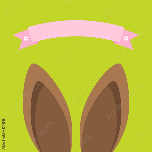 Osterkarte Hasenohren Banner Grün/Braun