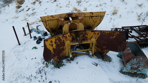 Long abandoned snow plow covered in snow © Nealj121