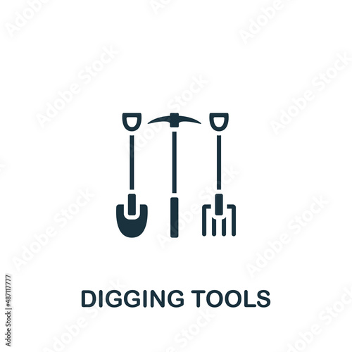 Digging Tools icon. Monochrome simple Digging Tools icon for templates, web design and infographics