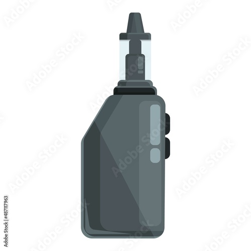 Black vaper icon cartoon vector. Electronic vape. Bottle juice