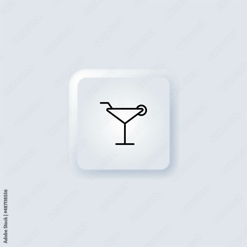 Cocktail glass line icon, outline vector sign, linear style pictogram isolated on white. Symbol, logo illustration. Editable stroke. Pixel perfect neomorphism eps 10 Cocktail glass line icon, outline vector sign, linear style pictogram isolated on white. Symbol, logo illustration. Editable stroke. Pixel perfect neomorphism eps 10