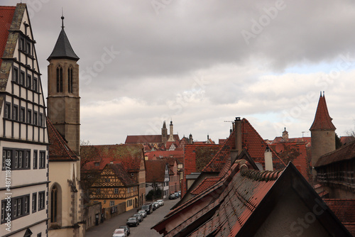 Mittelalterliches Rothenburg; Blick von der Spitalbastei auf die Stadt