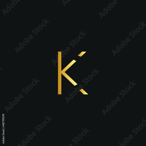 Abstract premium linear letter K logo icon design modern minimal style illustration.
