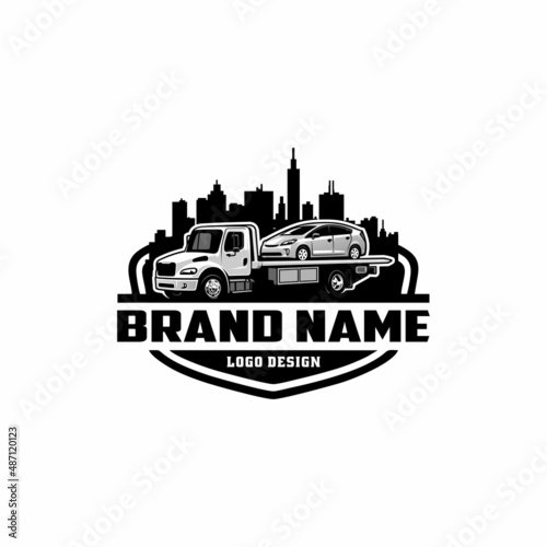 towing truck service logo vector