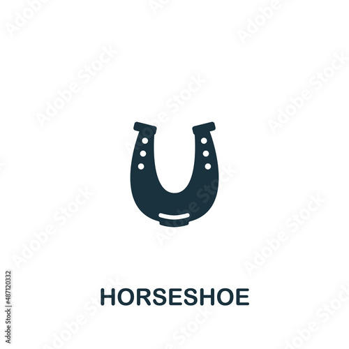 Horseshoe icon. Monochrome simple Horseshoe icon for templates, web design and infographics