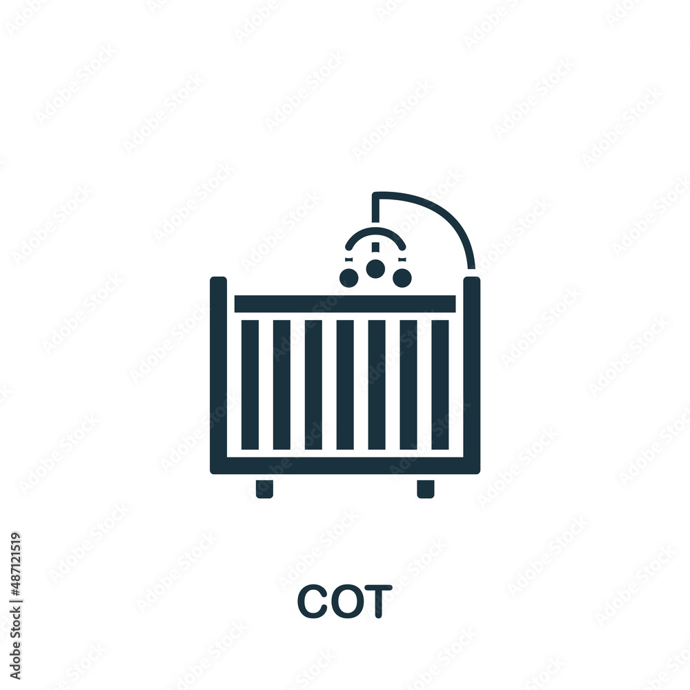 Cot icon. Monochrome simple Cot icon for templates, web design and infographics Cot icon. Monochrome simple Cot icon for templates, web design and infographics