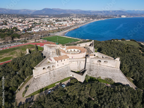 Canvastavla Drone view at fort Carre of Antibes in France