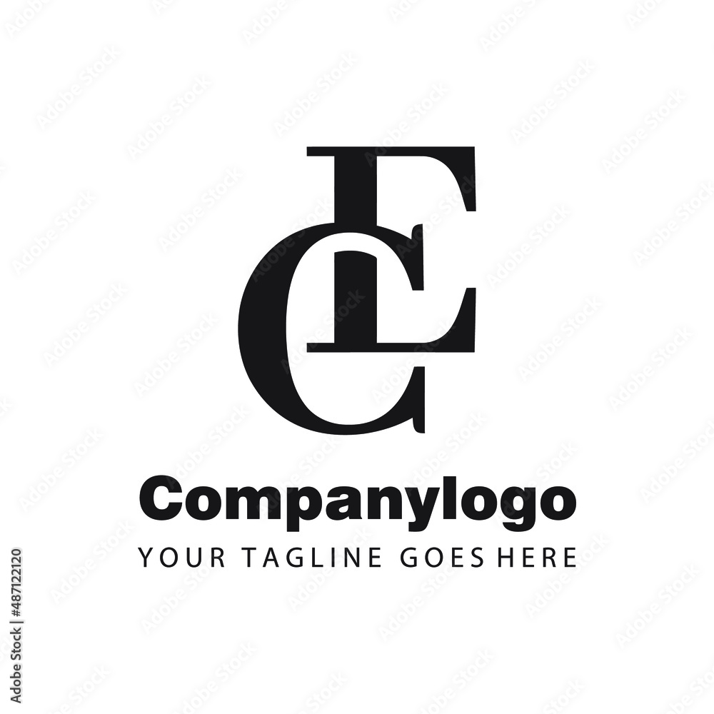 letter ce, letter ec company logo template - obrazy, fototapety, plakaty 