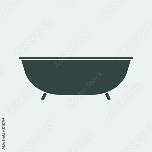 Bathtub vector icon illustration sign