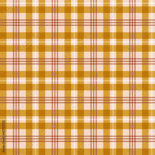 Tartan plaid vector seamless pattern. Geometric abstract background. Faded autumn colours checkered surface design.