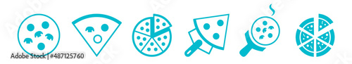 pizza, high-quality icons, cafes and restaurants for the production of pizza