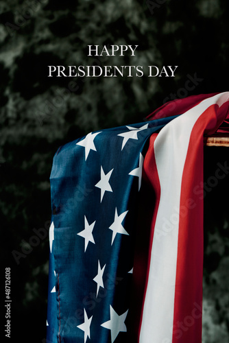 text happy presidents day and the american flag Fototapet