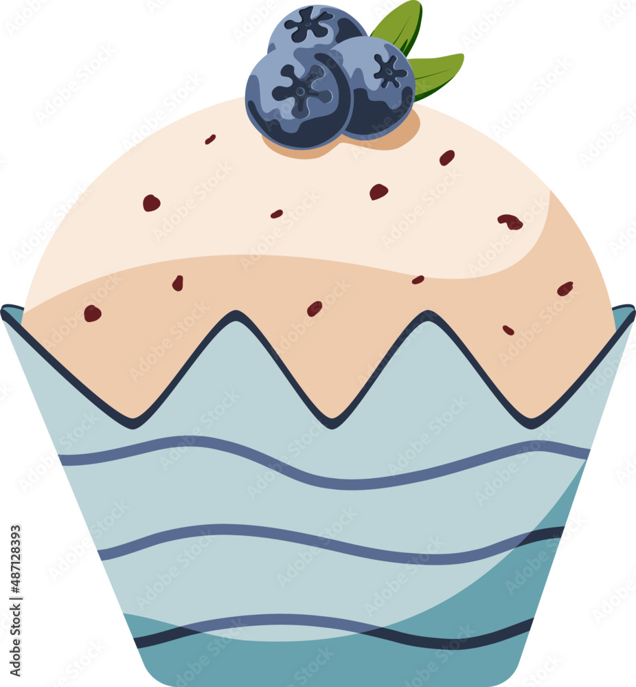 Easter cute element. Cake with blueberry. Happy spring. Vector illustration on transparent background. Easter cute element. Cake with blueberry. Happy spring. Vector illustration on transparent background.