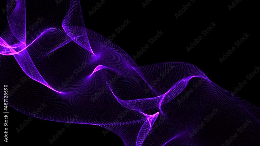 Abstract purple color particles wave.