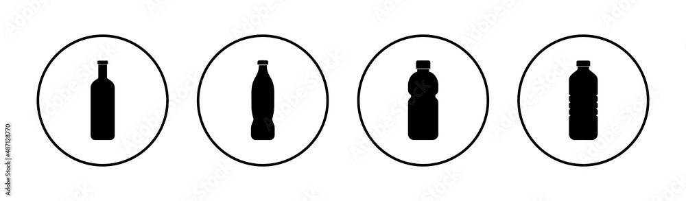 Bottle icons set. bottle sign and symbol - obrazy, fototapety, plakaty 