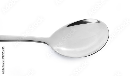 stainless steel spoon isolated on white background
