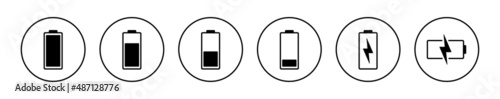 Battery icons set. battery Charging sign. battery charge level