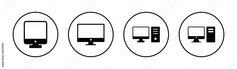 Computer icons set. computer monitor sign and symbol Computer icons set. computer monitor sign and symbol
