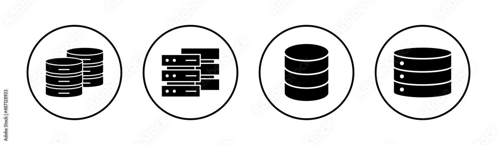Database icons set. database sign and symbol Database icons set. database sign and symbol