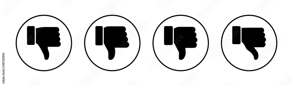 Dislike icons set. dislike sign and symbol. Hand with thumb down Dislike icons set. dislike sign and symbol. Hand with thumb down