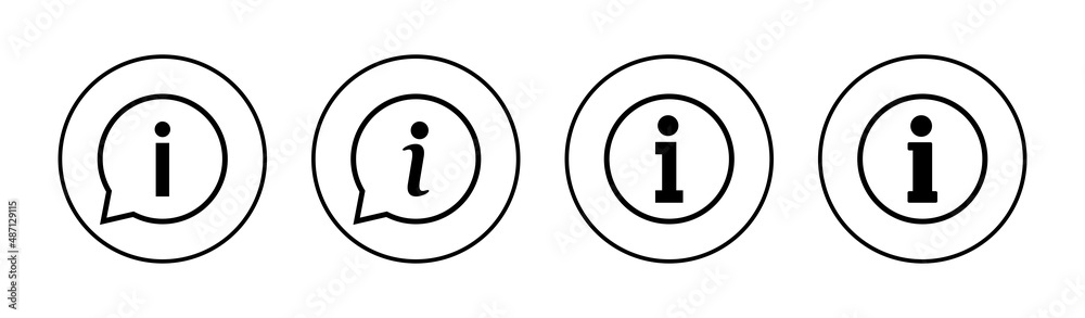 Info sign icons set. about us sign and symbol. Faq icon Info sign icons set. about us sign and symbol. Faq icon