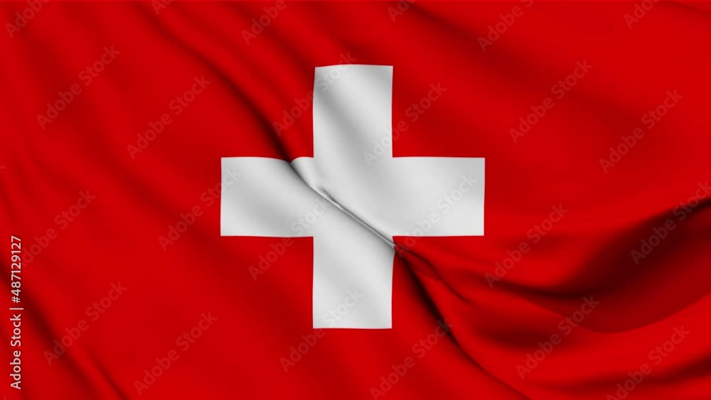 Waving flag of Switzerland loop animation. Waving flag of Switzerland loop animation.