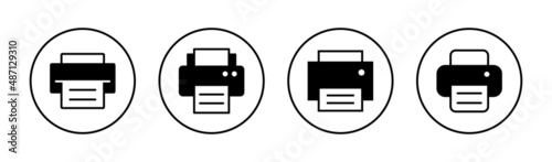 Print icons set. printer sign and symbol