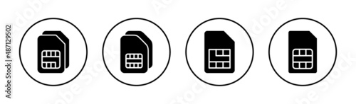 Sim card icons set. dual sim card sign and symbol
