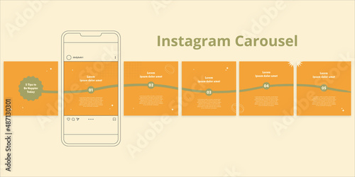 Social media strategy carousel post Premium Vector photo