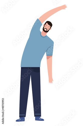 man practicing exercise
