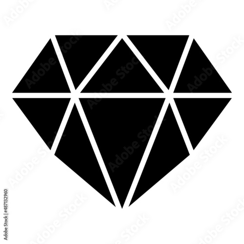 Diamond Flat Icon Isolated On White Background