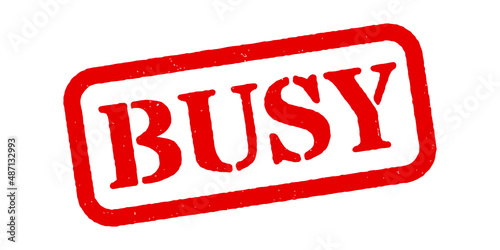 ‘Busy’ Red Rubber Stamp