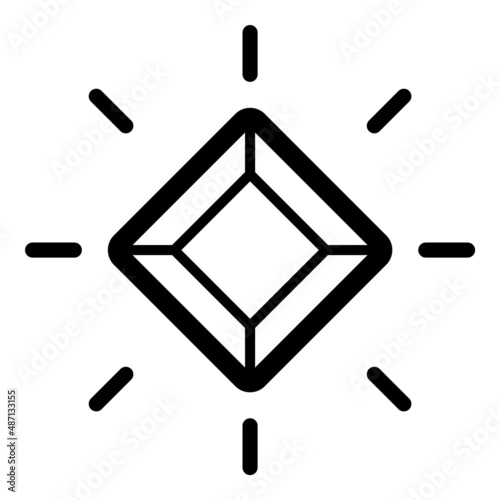 Diamond Flat Icon Isolated On White Background