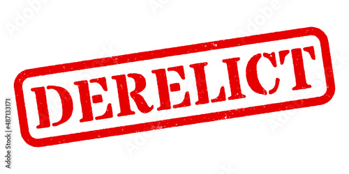 ‘Derelict’ Red Rubber Stamp