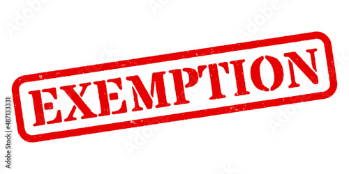 ‘Exemption’ Red Rubber Stamp photo
