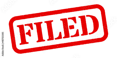 ‘Filed’ Red Rubber Stamp