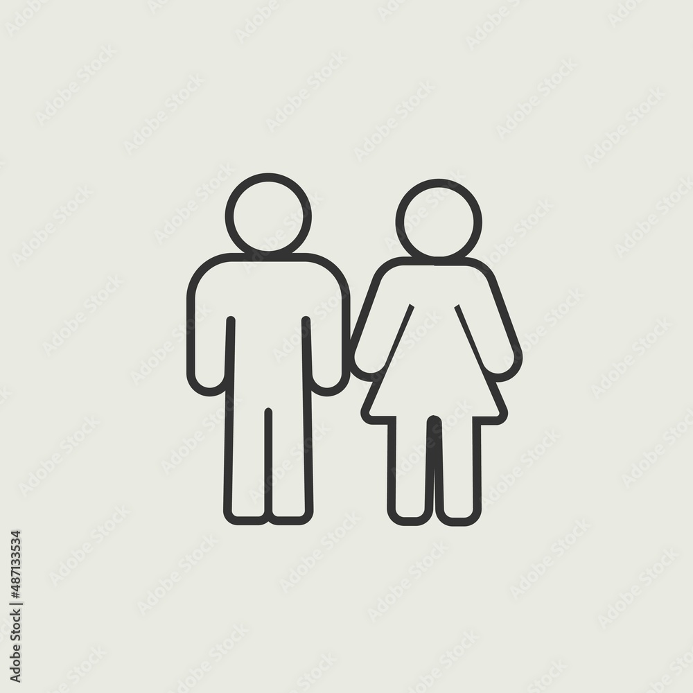 Man and woman standing vector icon illustration sign Man and woman standing vector icon illustration sign