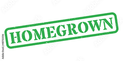 ‘Homegrown’ Green Rubber Stamp