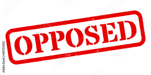 ‘Opposed’ Red Rubber Stamp