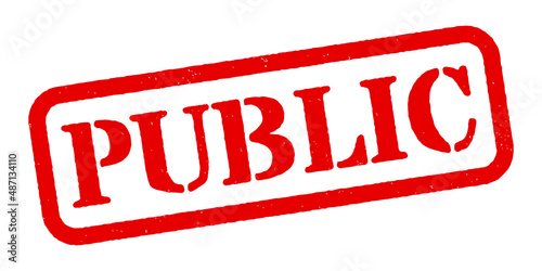 ‘Public’ Red Rubber Stamp