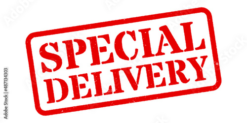 ‘Special Delivery’ Red Rubber Stamp