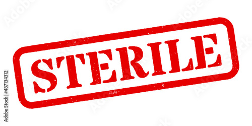 ‘Sterile’ Red Rubber Stamp
