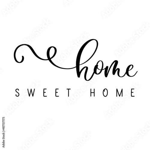 Home sweet home ink brush vector lettering. Modern slogan handwritten calligraphy for housewarming poster, greeting card, textile print.