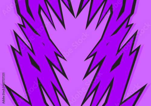 Fototapeta Naklejka Na Ścianę i Meble -  Abstract purple background with spikes and zigzag line pattern and with some copy space area
