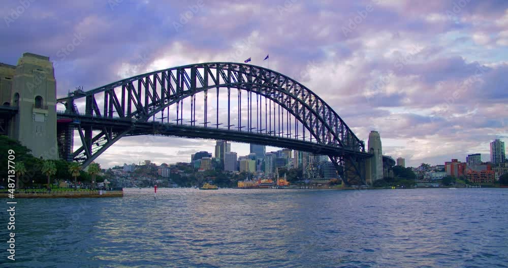 Stunning View of the Sydney Harbour Bridge at Sunset - Wide Shot Stunning View of the Sydney Harbour Bridge at Sunset - Wide Shot