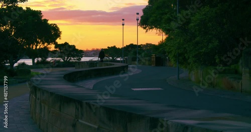 Wallpaper Mural Empty Path In The Park At Sunset During Spread Of COVID-19 Pandemic In Sydney, Australia. - slider Torontodigital.ca