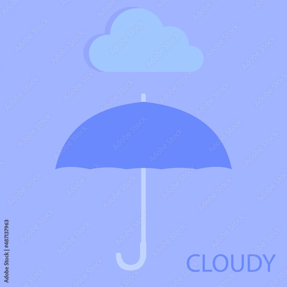 minimalistic cloudy weather icon, cloudy weather