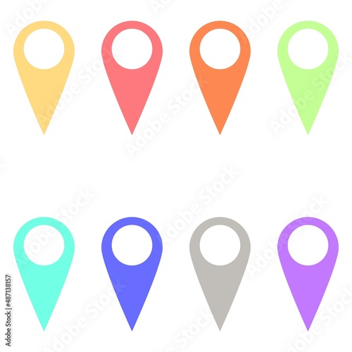 Location icons in gentle colors