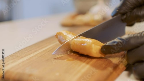  Fried Mozzarella sticks with sauce, fast food